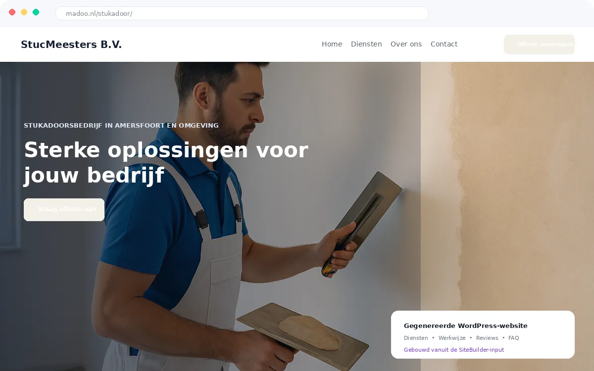 Preview van StucMeesters B.V., gegenereerd met Nexivo